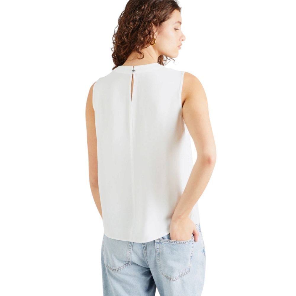BLACK LABEL BY: CHICO'S Women's Size Lg. Cream Colored Pleated Dressy Blouse. - Picture 9 of 15